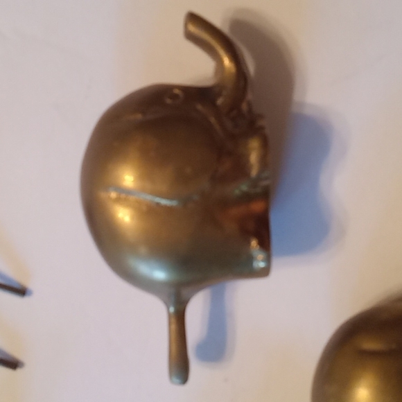 3 Brass Elephant interlocking candleholders - Picture 6 of 12